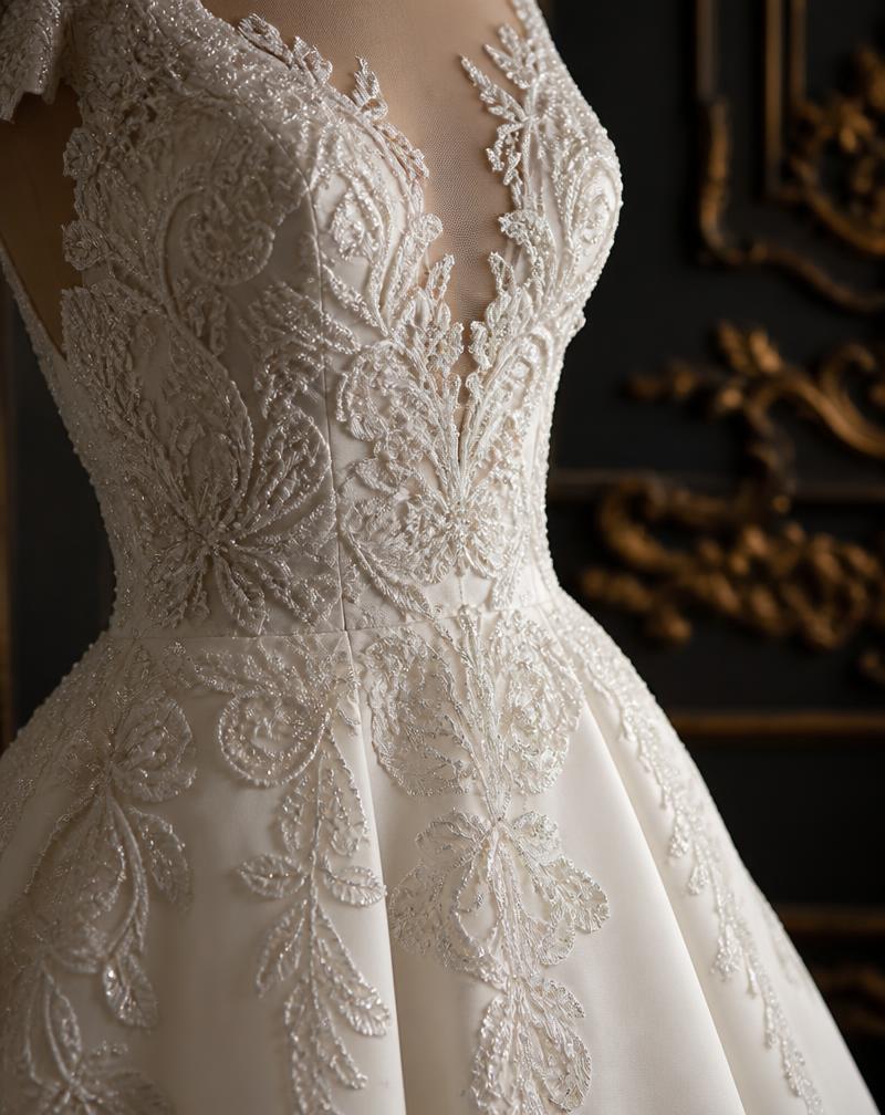 Bespoke wedding gown detail